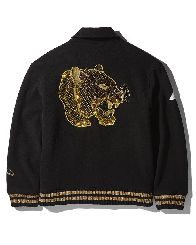 A.I.9 AFRICAN INTELLIGENCE GUILDED LEOPARD - GIACCA VARSITY IN COLLABORAZIONE CON SANDFLOWER