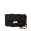 BORSA A MANO NOIR QUILT CON CATENA D'ORO E MOTIVO A SQUALO