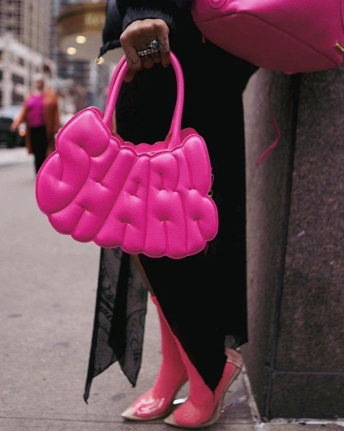 BORSA A MANO PINK POP SHARK BUBBLE
