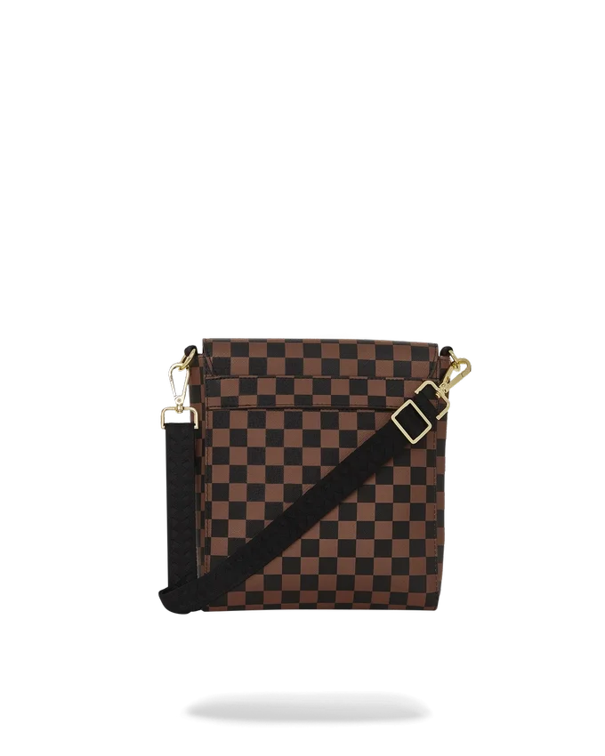 BORSA A MONOSPALLA MESSENGER “SHARKS IN PARIS” CON TASCA ESTERNA CON CERNIERA DORATA