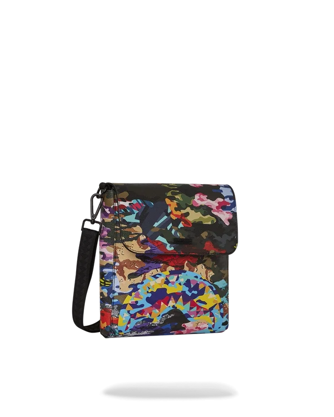 BORSA A TRACOLLA CAMO A FASCE E QUADRATI PER BORSE MESSAGE