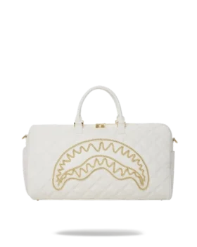 BORSA BORSONI RIVIERA LE BLANC CON CATENA D'ORO E DETTAGLI A FORMA DI SQUALO