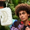 BORSA DA BEAUTY CASE RIVIERA LE BLANC CON CATENA D'ORO A FORMA DI SQUALO