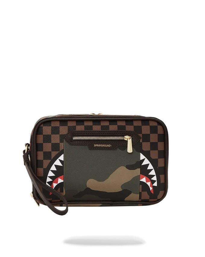 BORSA DA BEAUTY CASE “SHARKS IN PARIS” CON TASCA ESTERNA CON CERNIERA DORATA