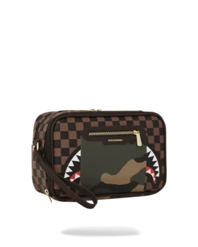 BORSA DA BEAUTY CASE “SHARKS IN PARIS” CON TASCA ESTERNA CON CERNIERA DORATA