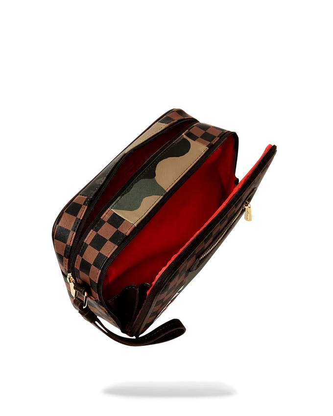BORSA DA BEAUTY CASE “SHARKS IN PARIS” CON TASCA ESTERNA CON CERNIERA DORATA