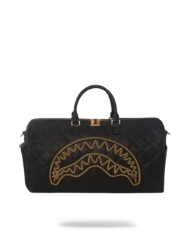 BORSA DA BORSONE NOIR TRAPUNTATA CON CATENA D'ORO E DETTAGLI A FORMA DI SQUALO