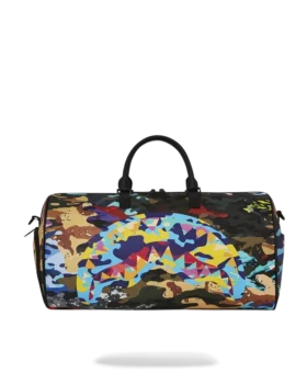 BORSA DA VIAGGIO CAMOUFLAGE A RIGHE E QUADRATI