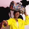 BORSA DA VIAGGIO CAMOUFLAGE A RIGHE E QUADRATI
