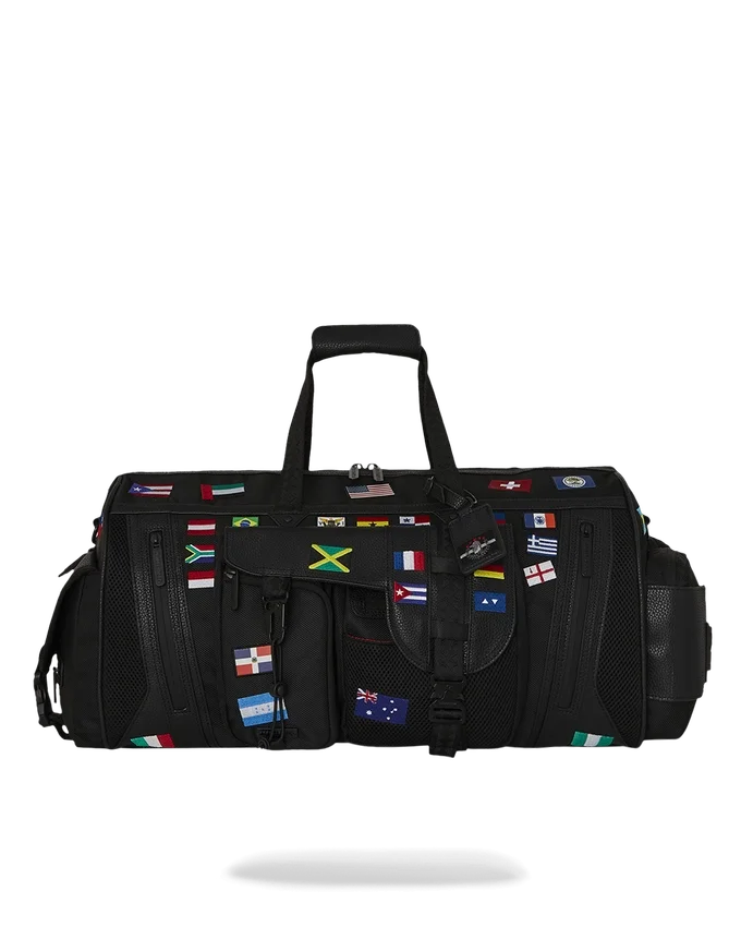 BORSA DA VIAGGIO JAMES FIRST CLASS CON BANDIERE DEL MONDO E MOTIVO BORSONI OPERAZIONI SPECIALI