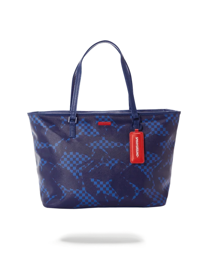 BORSA SHARK CHECK (BLU) Tote