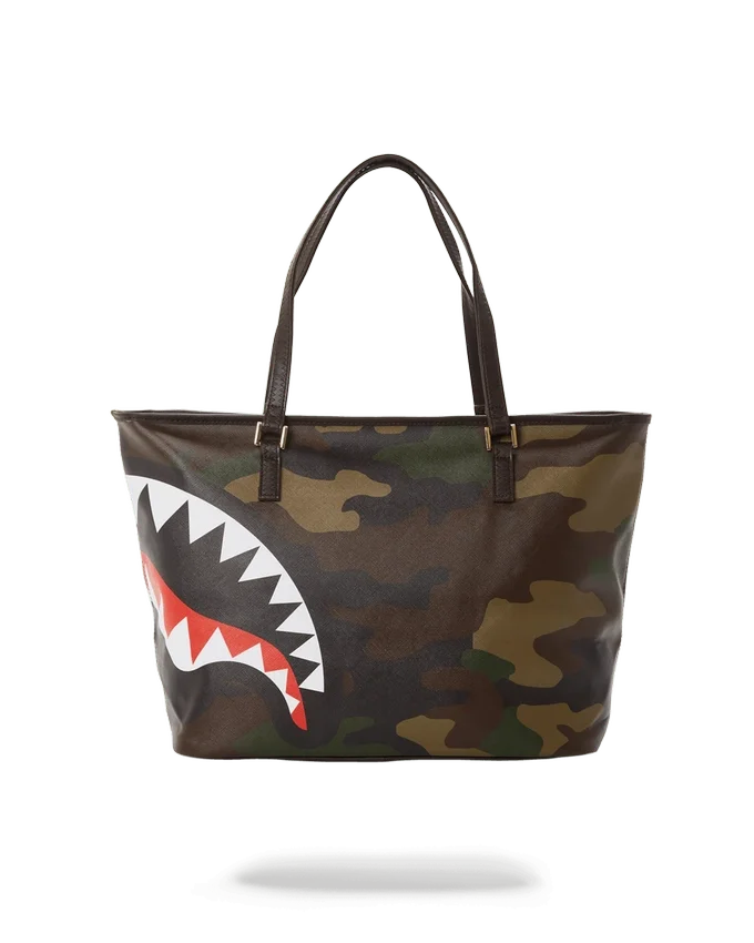 BORSA TOTE A QUADRI IN STILE MIMETICO