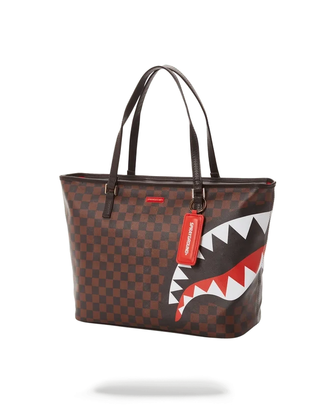 BORSA TOTE A QUADRI IN STILE MIMETICO