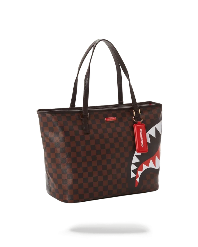 BORSA TOTE A QUADRI IN STILE MIMETICO