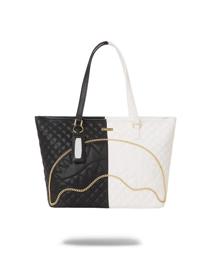 BORSA TOTE A TRASVERSALE CON MOTIVO A TRAPUNTO A LIVELLI “Split Quilt Shark”