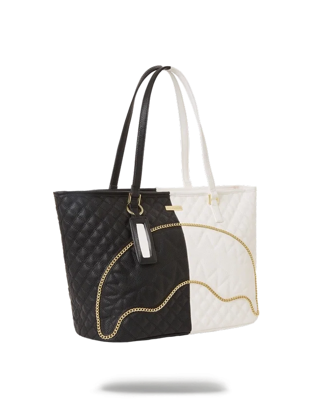 BORSA TOTE A TRASVERSALE CON MOTIVO A TRAPUNTO A LIVELLI “Split Quilt Shark”