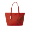 BORSA TOTE CON MOTIVO "MONEY" IN TESSUTO BRICK