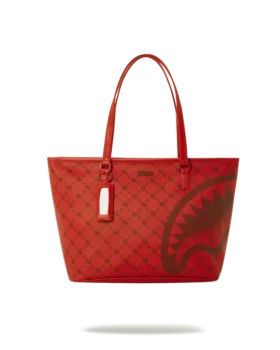 BORSA TOTE CON MOTIVO "MONEY" IN TESSUTO BRICK