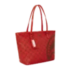 BORSA TOTE CON MOTIVO "MONEY" IN TESSUTO BRICK