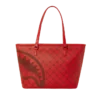BORSA TOTE CON MOTIVO "MONEY" IN TESSUTO BRICK