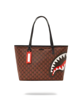BORSA TOTE CON SQUALI E TESCHIO