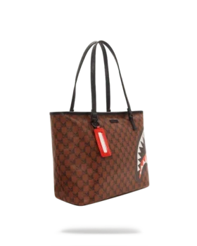 BORSA TOTE CON SQUALI E TESCHIO