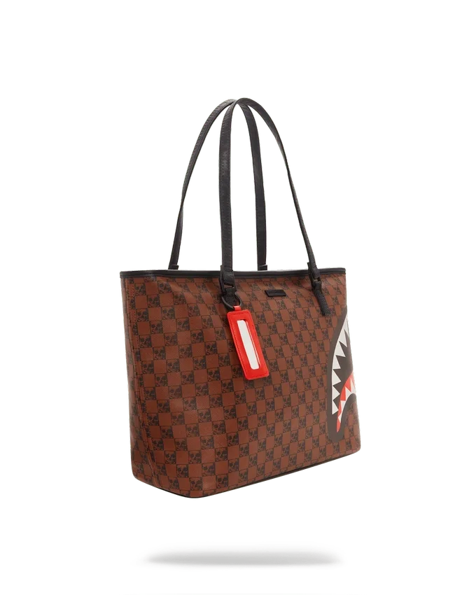 BORSA TOTE CON SQUALI E TESCHIO