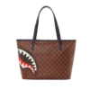 BORSA TOTE CON SQUALI E TESCHIO