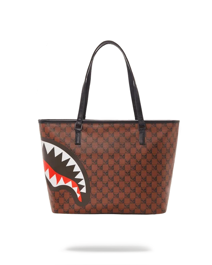 BORSA TOTE CON SQUALI E TESCHIO