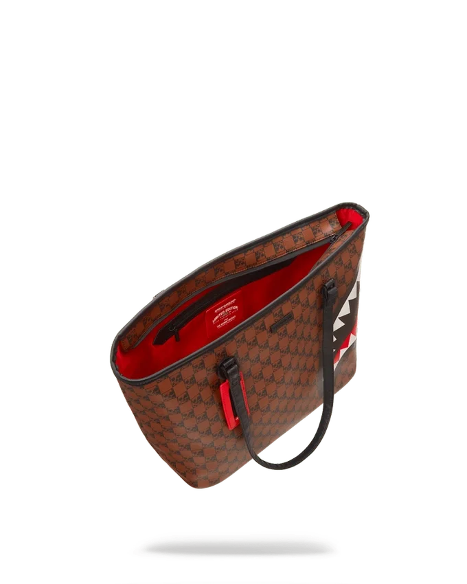 BORSA TOTE CON SQUALI E TESCHIO