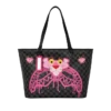 BORSA TOTE DI PANNELLA CON SQUALO E DIAMANTI