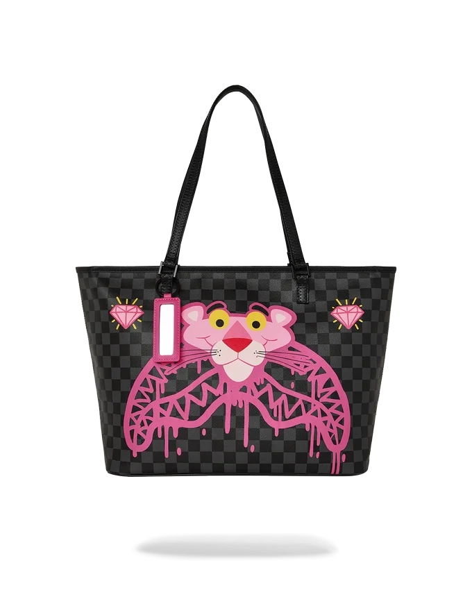 BORSA TOTE DI PANNELLA CON SQUALO E DIAMANTI