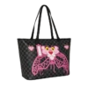 BORSA TOTE DI PANNELLA CON SQUALO E DIAMANTI