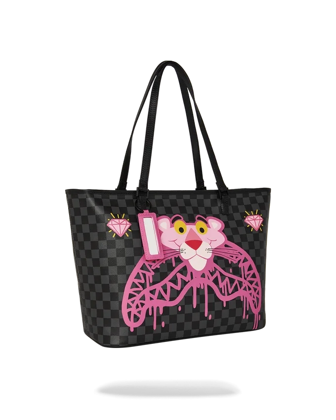 BORSA TOTE DI PANNELLA CON SQUALO E DIAMANTI