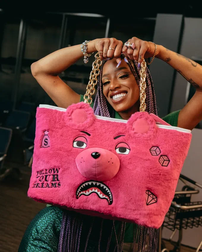 BORSA TOTE MONEYBEAR IN PELUCHE (ROSA)