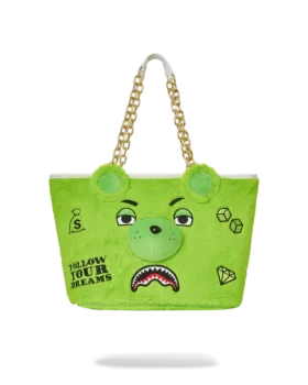 BORSA TOTE MONEYBEAR IN PELUCHE (VERDE)