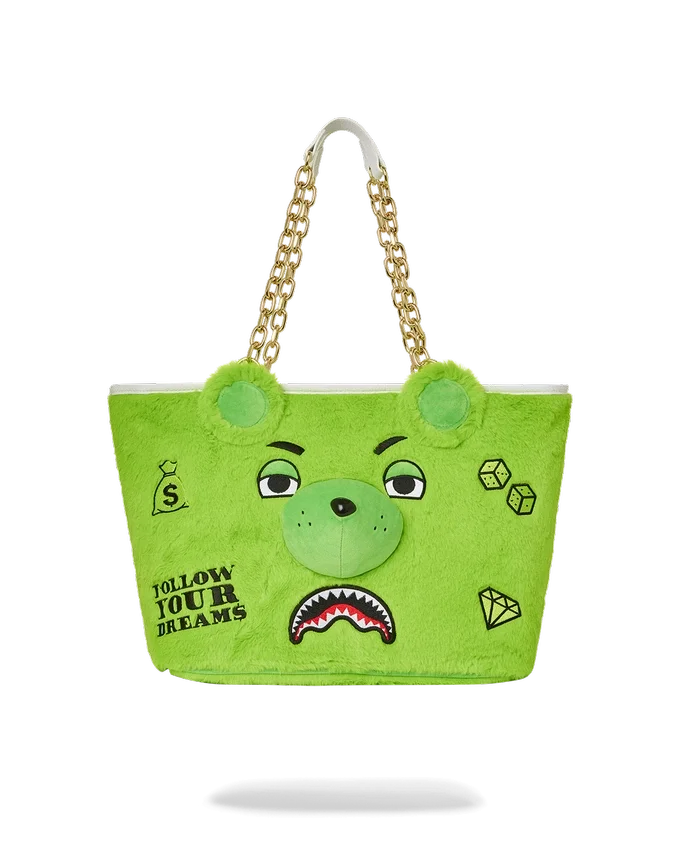 BORSA TOTE MONEYBEAR IN PELUCHE (VERDE)
