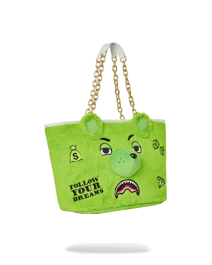 BORSA TOTE MONEYBEAR IN PELUCHE (VERDE)