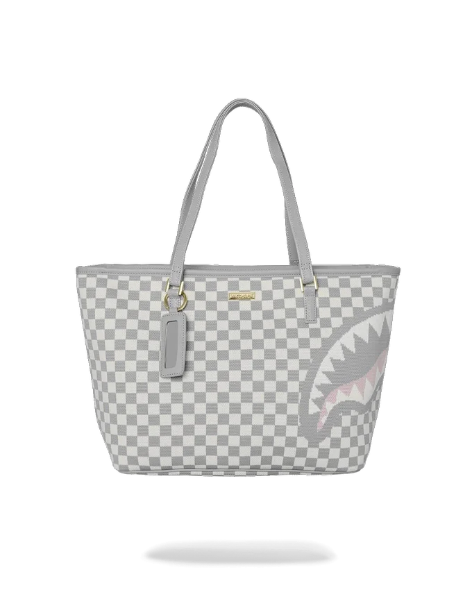 BORSA TOTE “SHARKS IN PARIS” IN MAGLIA COLOR CREMA