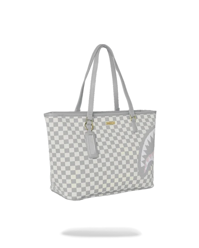 BORSA TOTE “SHARKS IN PARIS” IN MAGLIA COLOR CREMA