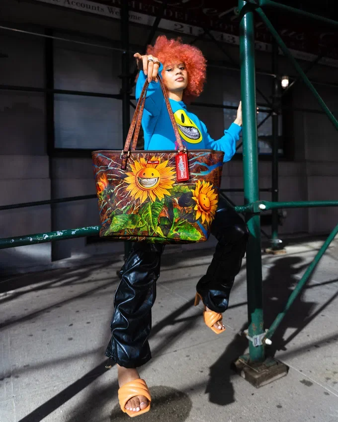 BORSA TOTE SUNFLOWER GRIN IN COLLABORAZIONE CON RON ENGLISH
