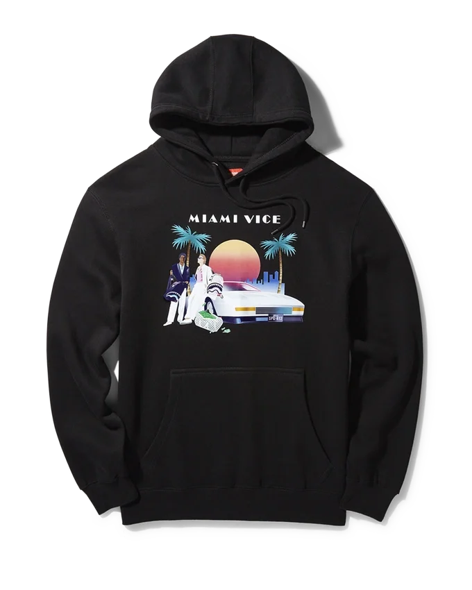 FELPA CON CAPPUCCIO MIAMI VICE (NERA)