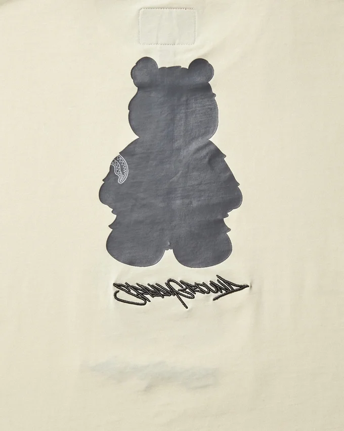 MAGLIETTA A MANICHE CORTE CON STAMPA "MONEY BEAR" (ALBICOCCA)