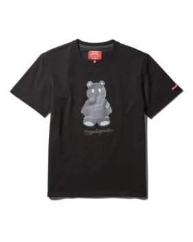 MAGLIETTA A MANICHE CORTE CON STAMPA MONEY BEAR (NERA)