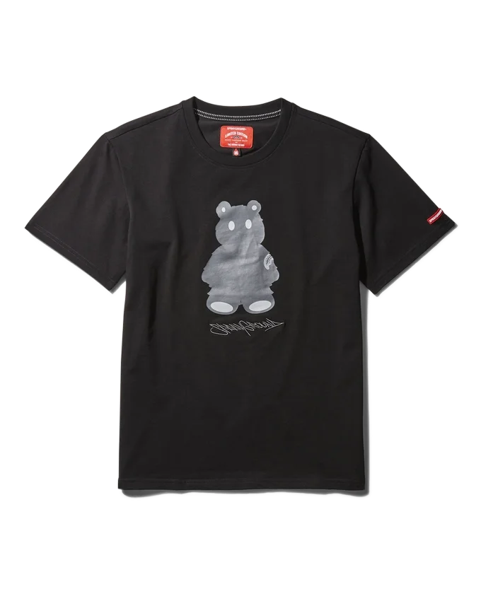 MAGLIETTA A MANICHE CORTE CON STAMPA MONEY BEAR (NERA)