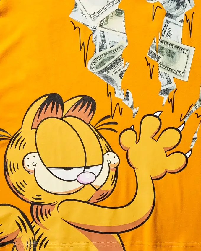 MAGLIETTA CON STAMPA "CAT STRATCH" DI GARFIELD (ARANCIONE)