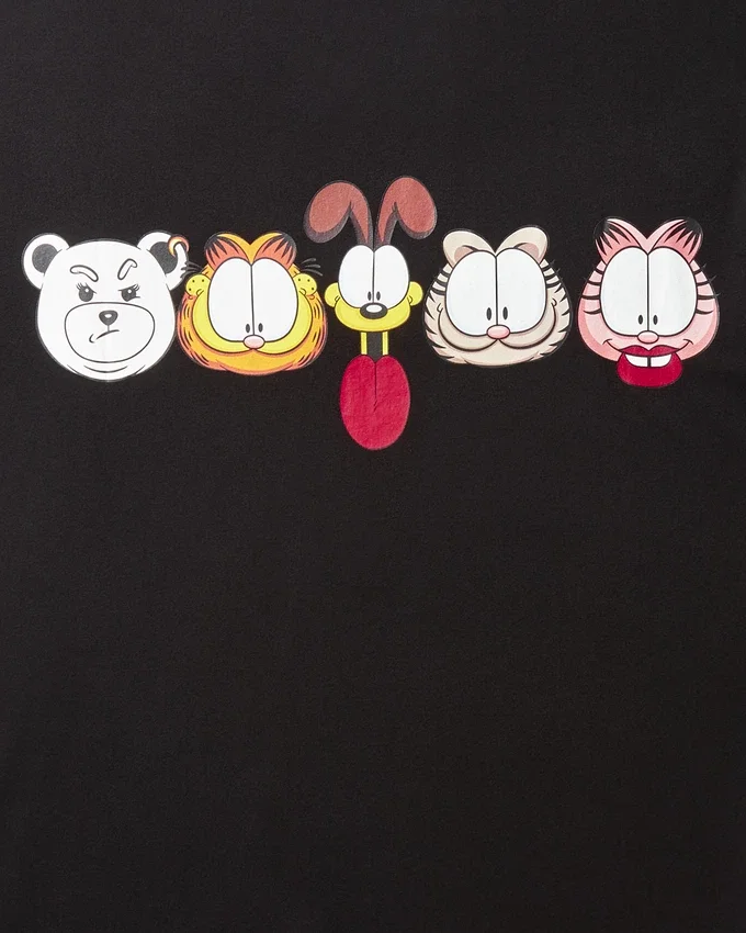 MAGLIETTA CON STAMPA GARFIELD (NERA)