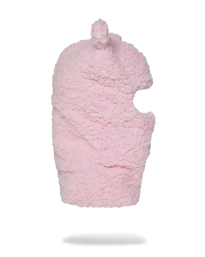 Passamontagna in polar rosa con orecchie da orso