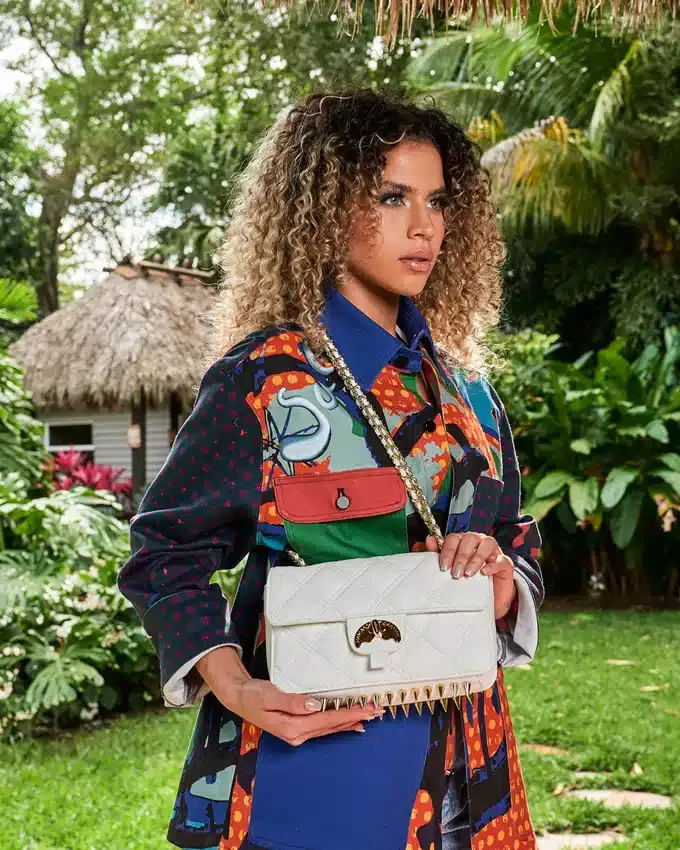 RIVIERA LE BLANC Borsa A Mano con Catena d'Oro a Forma di Shark