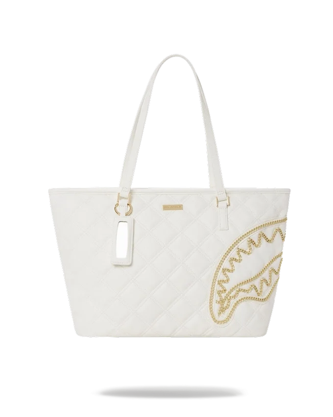 RIVIERA LE BLANC Borsa Tote con catena d'oro a motivo Shark